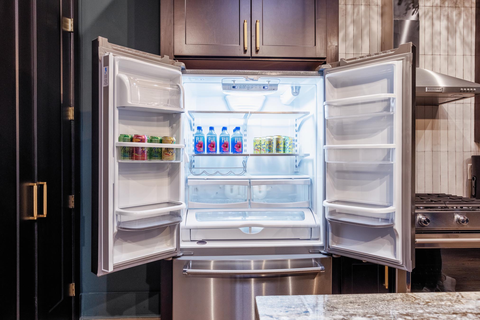 Fridge with drinks in it