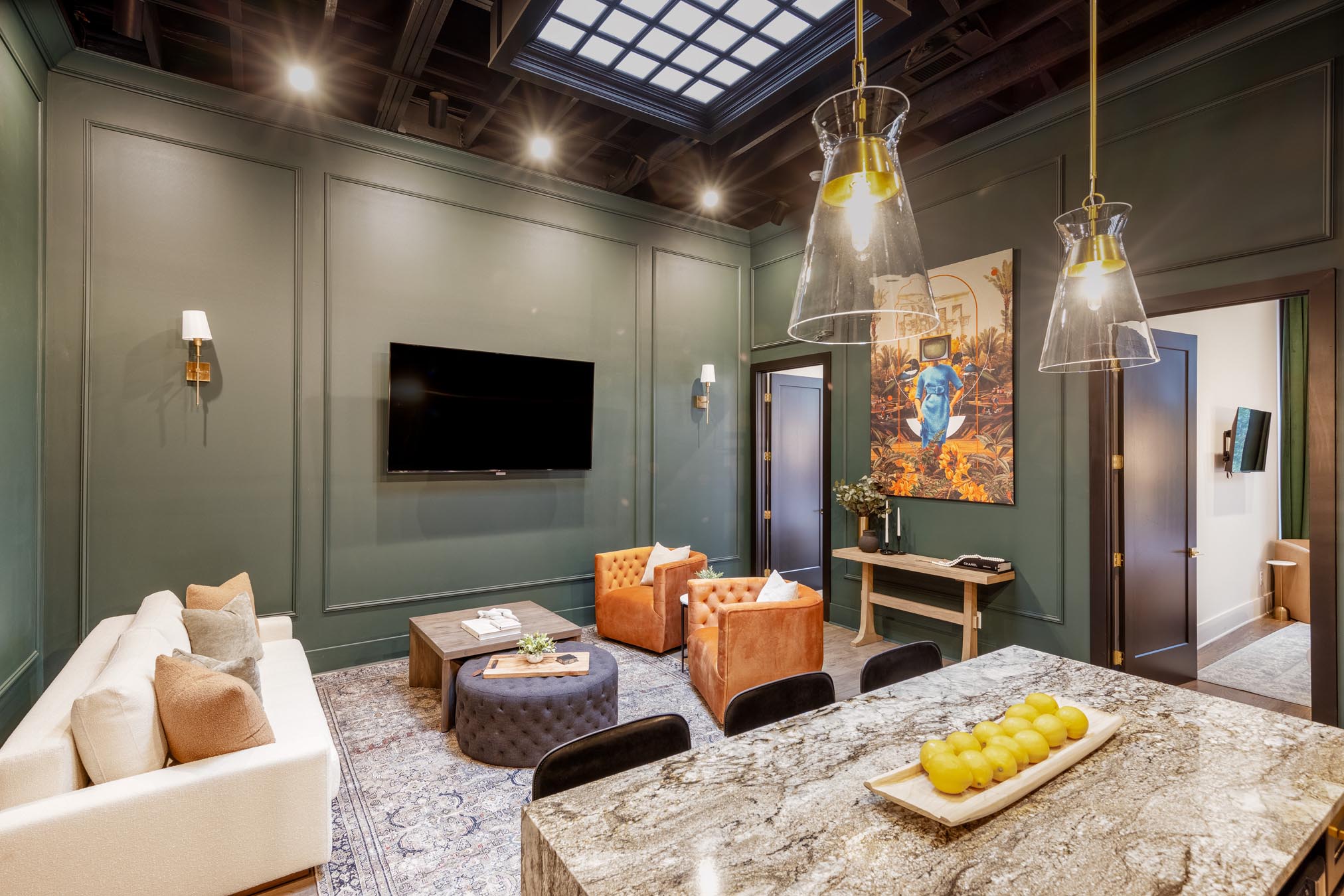 Living area in luxury loft