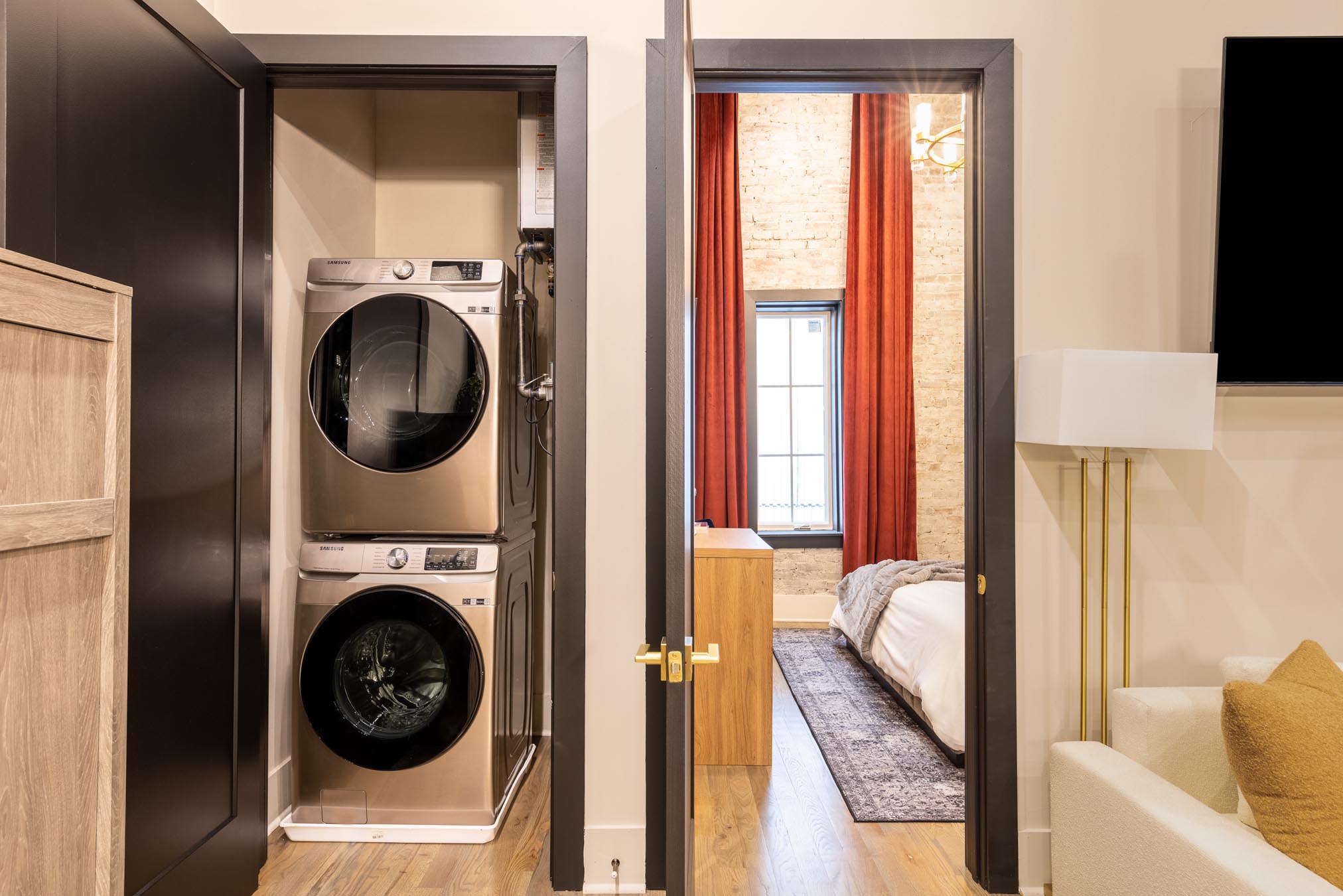 Washer and dryer in closet